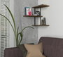Hanah Home Frisbi Estantería de Pared Industrial Nogal y Negro